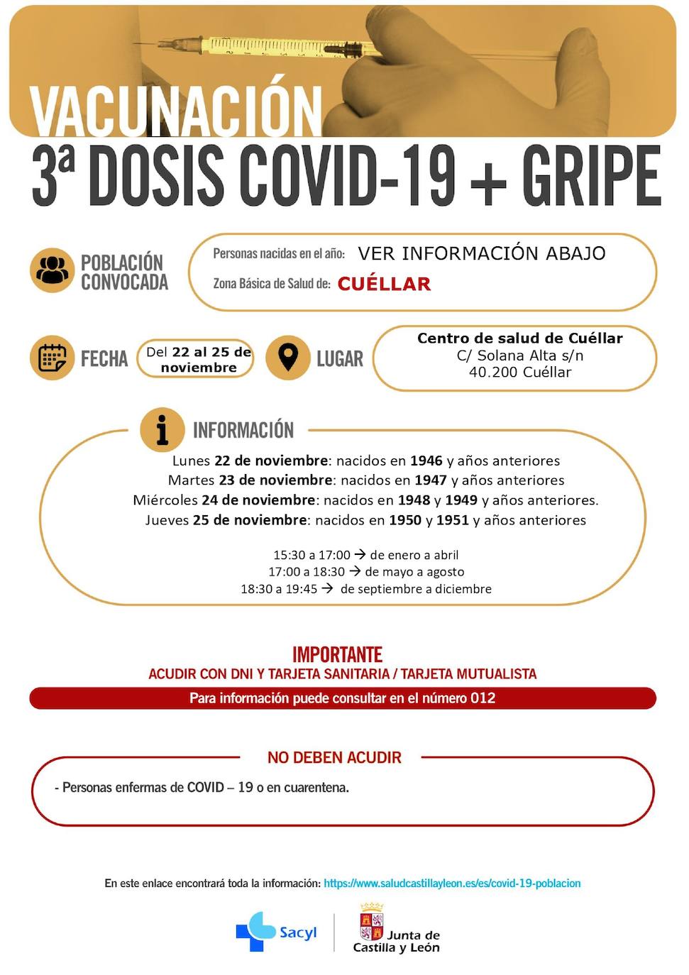 Información sobre la tercera dosis de la covid y la vacuna contra la gripe.