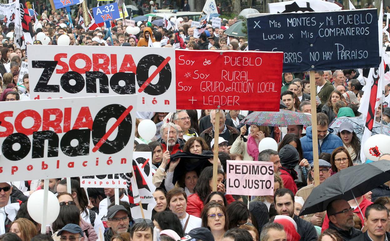 Manifestación del 31 de marzo de 2019 en Madrid, que supuso el germen del movimiento España Vaciada. 