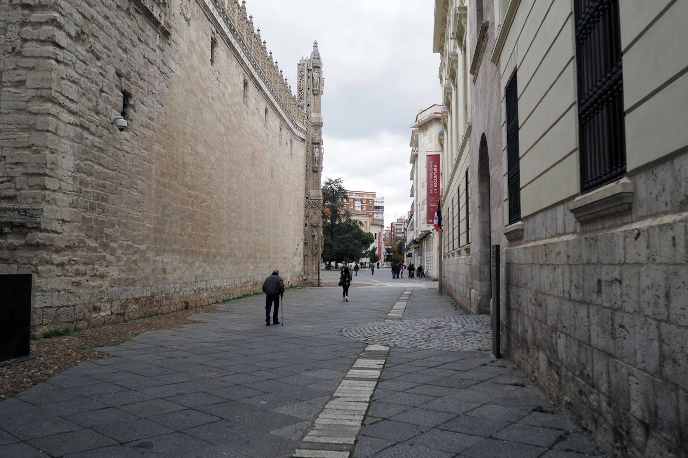 Detalles de la zona de San Pablo, junto al Palacio Pimentel, el colegio de San Gregorio y el Museo de Escultura