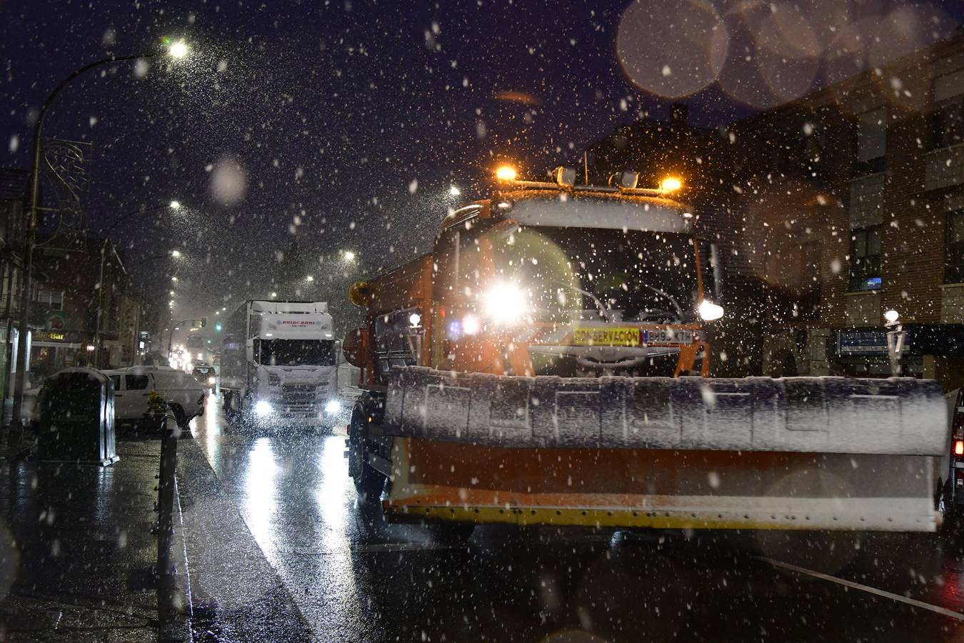 Nieve en El Espinar (Segovia).
