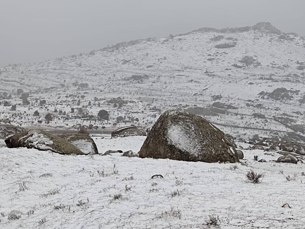 Nieve en el Puerto de Navalmoral (Ávila).