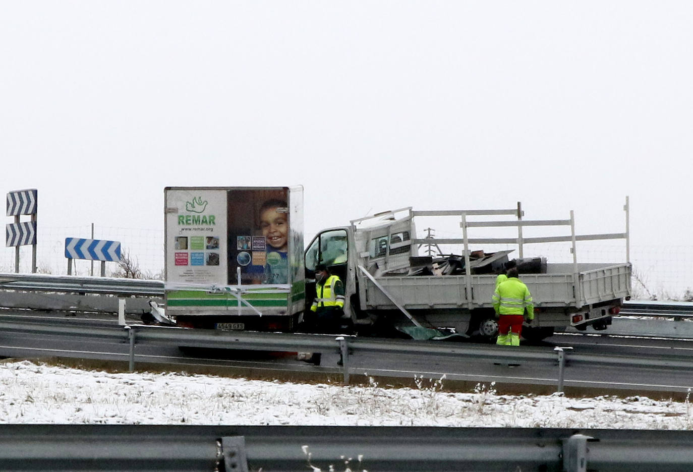 Accidente ocurrido esta mañana en el acceso a la SG-20.