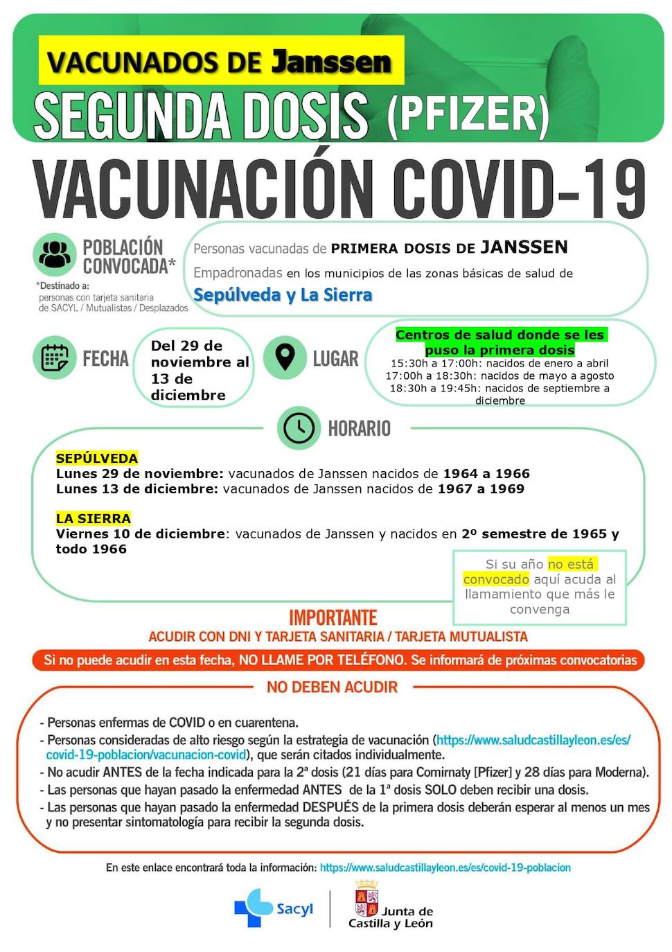 Información y horarios sobre la vacunación en la provincia de Segovia.