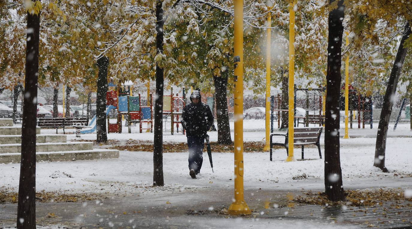 Fotos: La nieve introduce a Palencia el 24 de noviembre en la Navidad