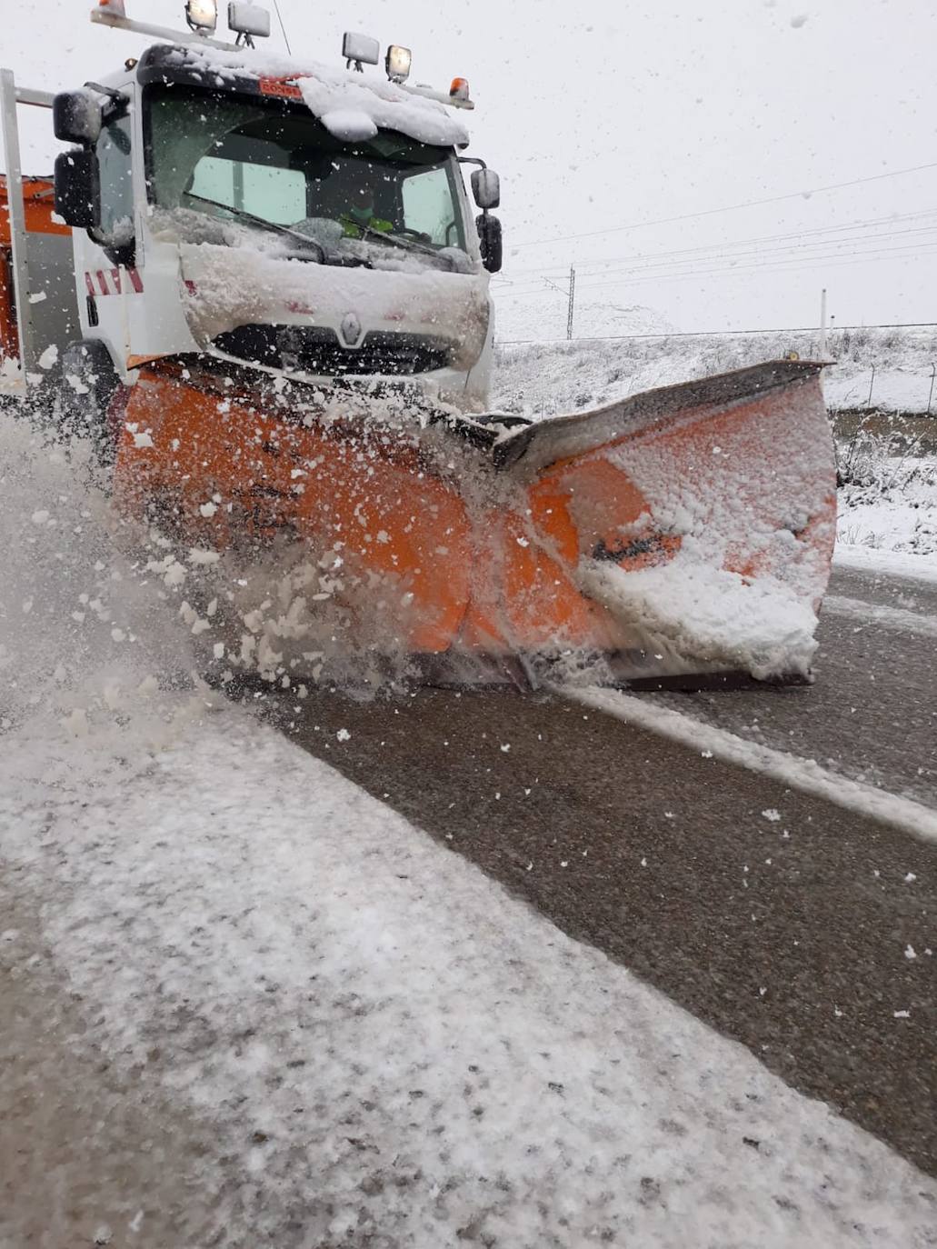 Nieve en las carreteras de la provincia de Valladolid. 