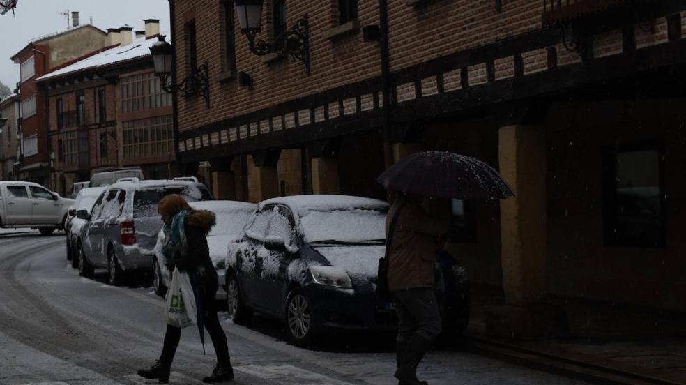 Aguilar de Campoo también se tiñe de blanco