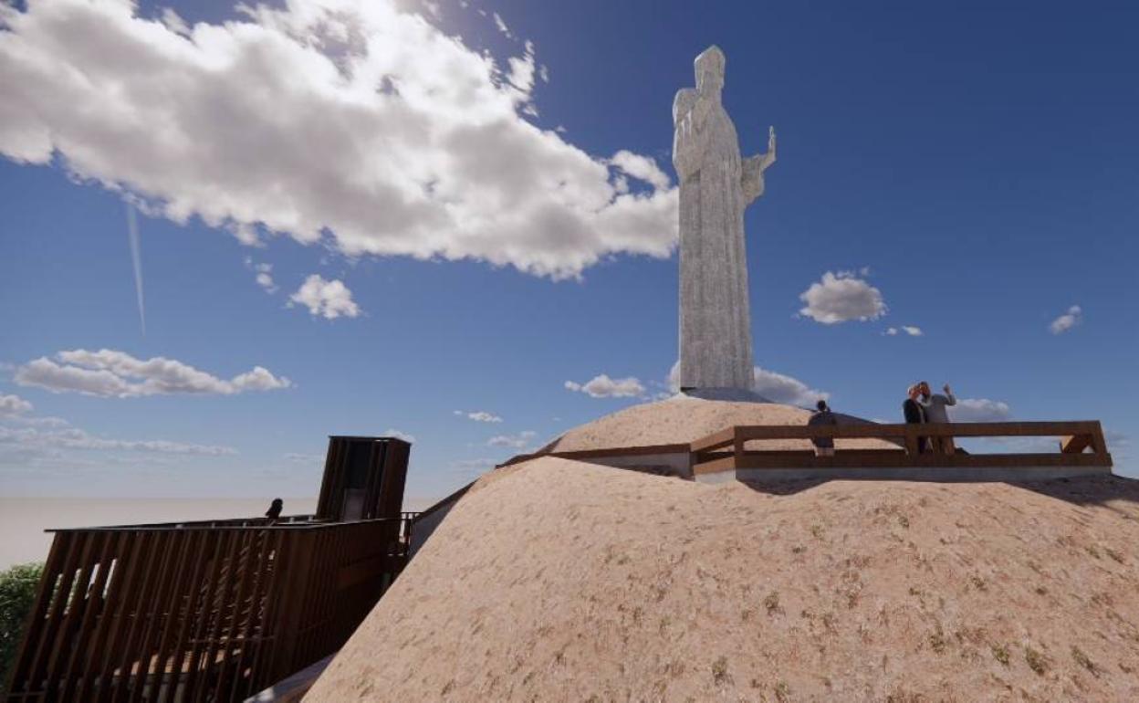 Imagen virtual del futura mirador del Cristo.