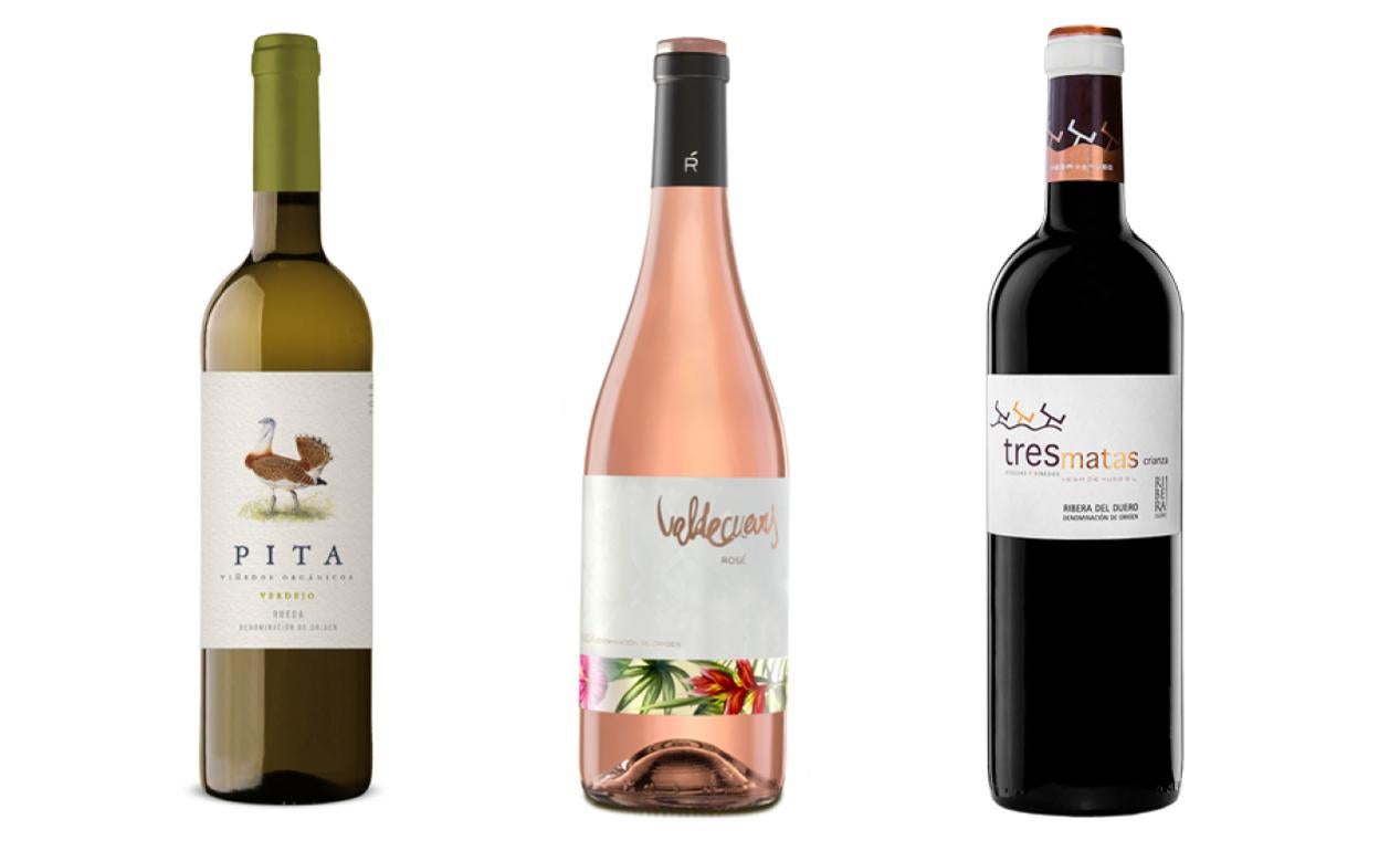 Pita verdejo Domino de Verderrubí 2020, verdejo, Valdecuevas Rosé 2020, Tresmatas Crianza 2019. 