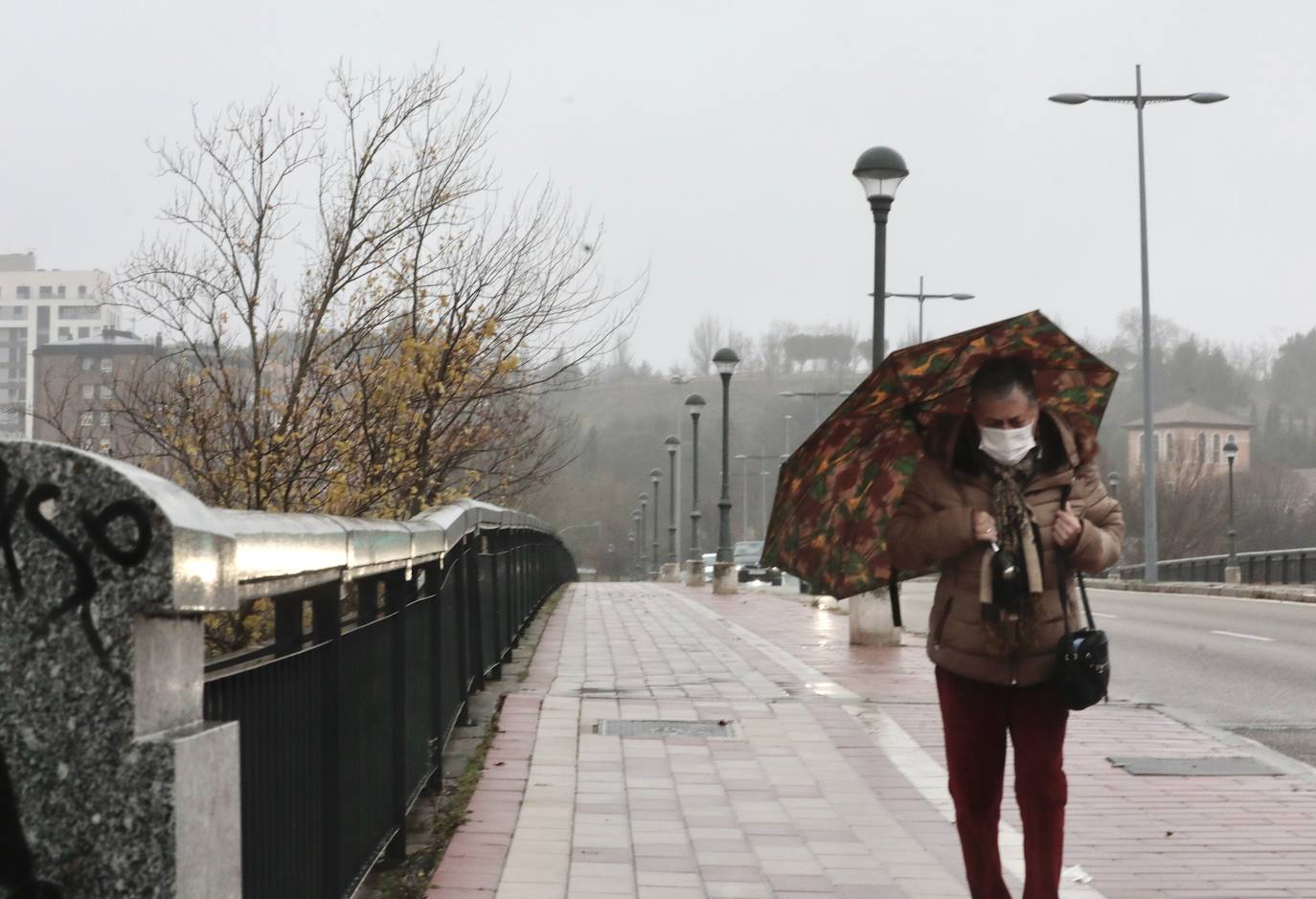 Lluvia y viento este martes en Valladolid. 