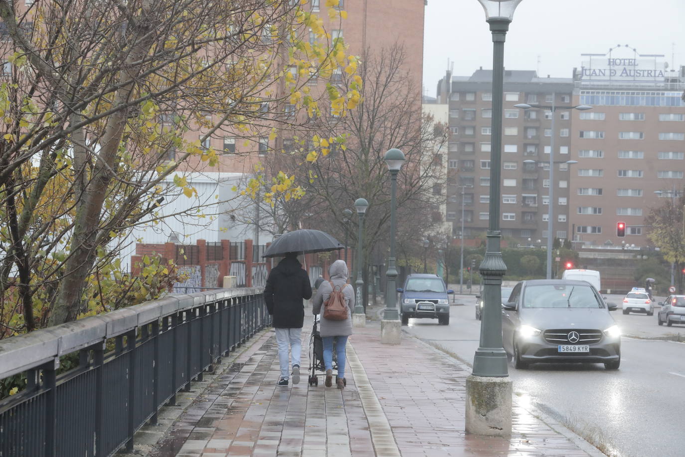Lluvia y viento este martes en Valladolid. 