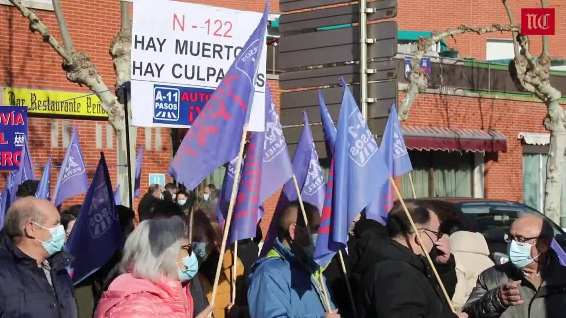 Nueva concentración de la plataforma A11 Pasos en Peñafiel