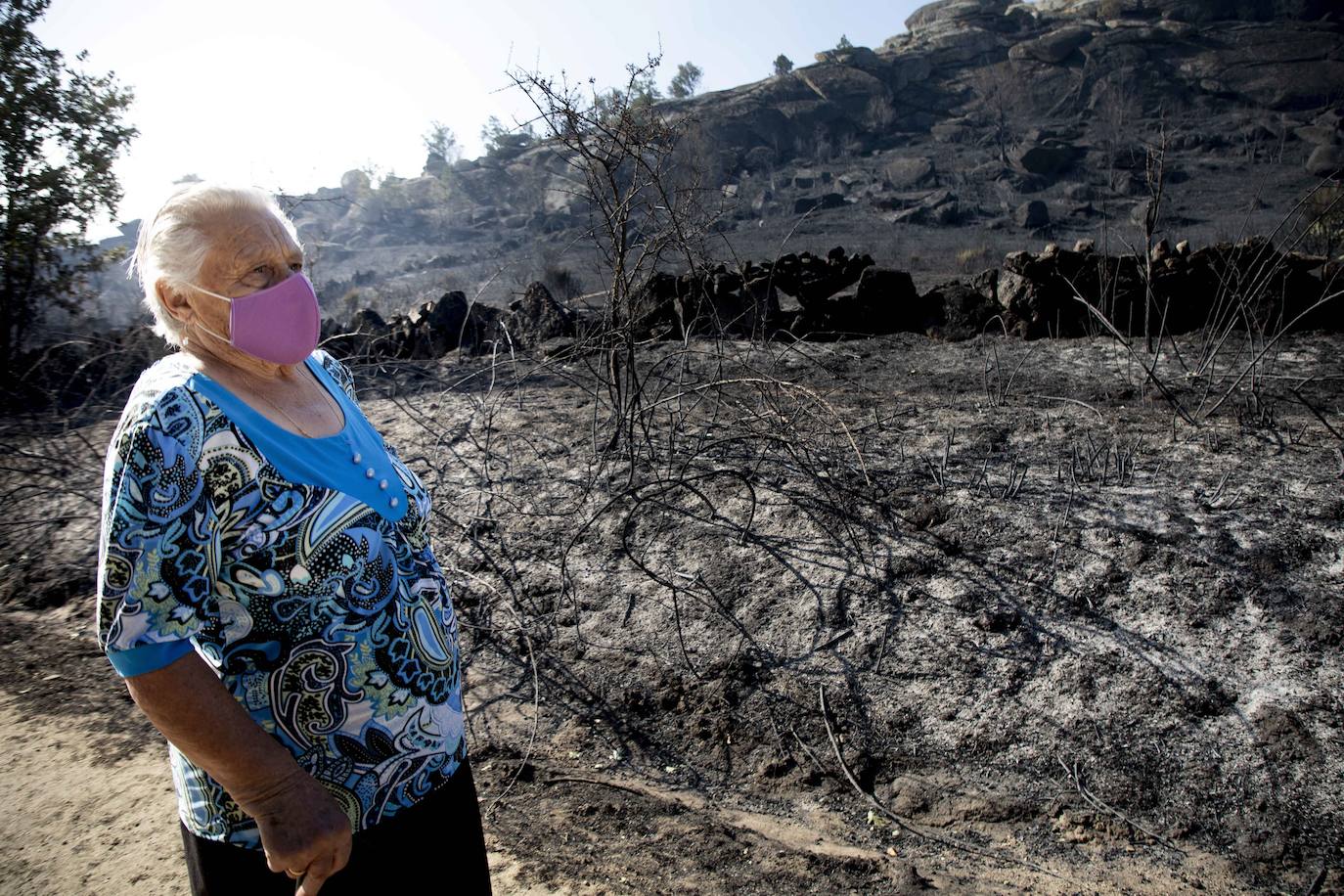 Incendio en Navalacruz. Irene Sánchez ha perdido las tierras de su familia en Villaviciosa.