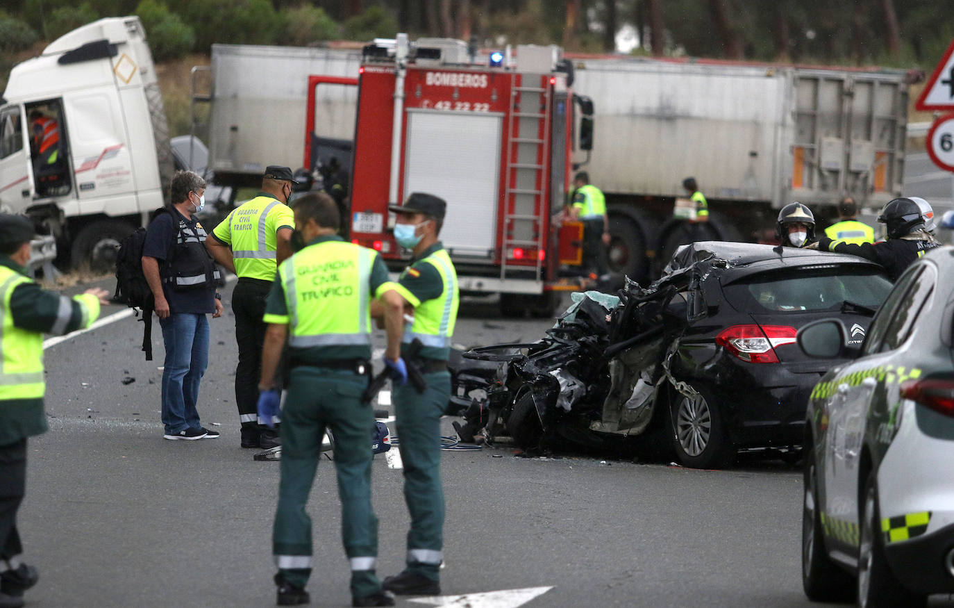 Accidente mortal en la CL-605, a la altura del puente Oñez, el pasado septiembre. 