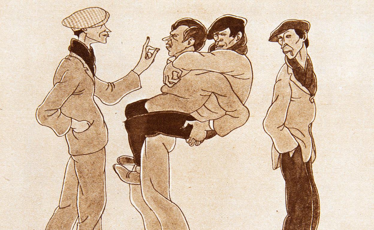 36 dibujos de Francisco Rivero Gil ilustraron los ocho reportajes de Carral en 'Estampa'.