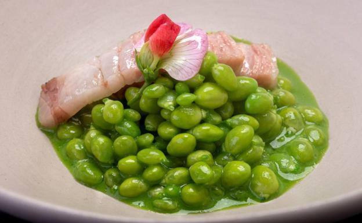 Guisantes con panceta. 