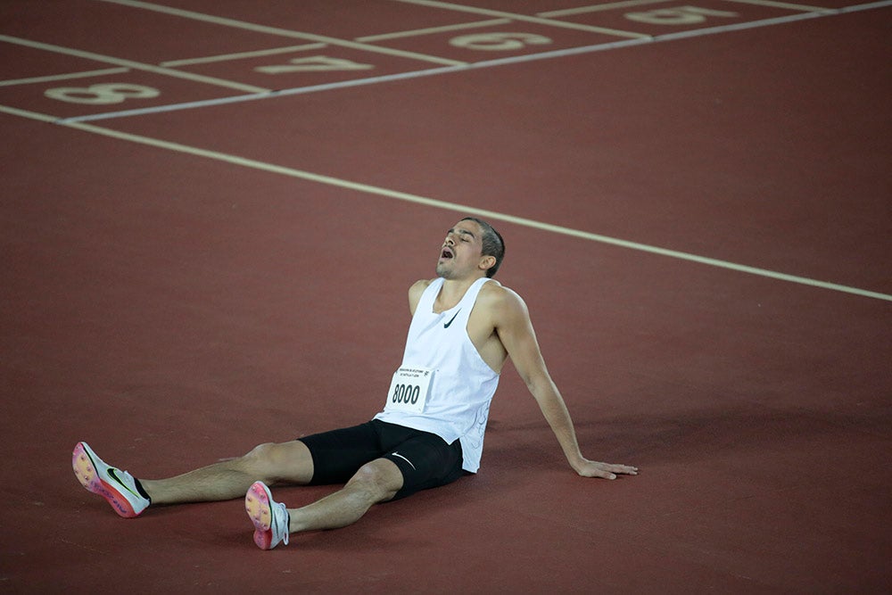 Bruno Hortelano, ilustres integrantes del 4x400, junto al salmantino Álvaro de Arriba, los grandes protagonistas de la tarde de atletismo en la Carlos Gil Pérez