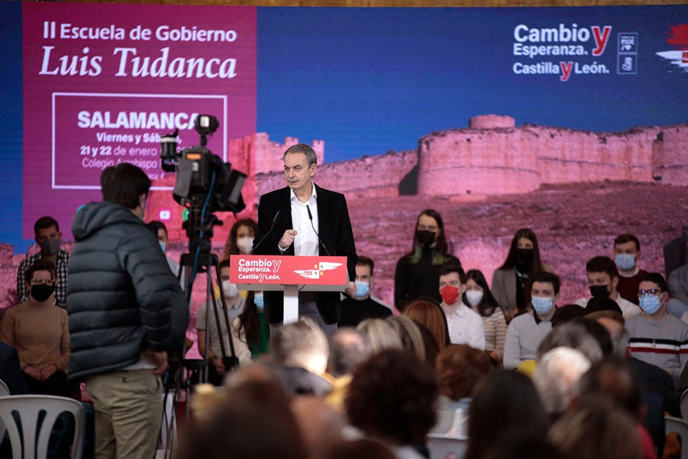 El candidato del PSOE a la Presidencia de la Junta ha visitado Salamanca junto a José Luis Rodríguez Zapatero y ha indicado que aprobará un fondo de 163 millones para ayudar a autónomos y empresas, y creará un instituto financiero público