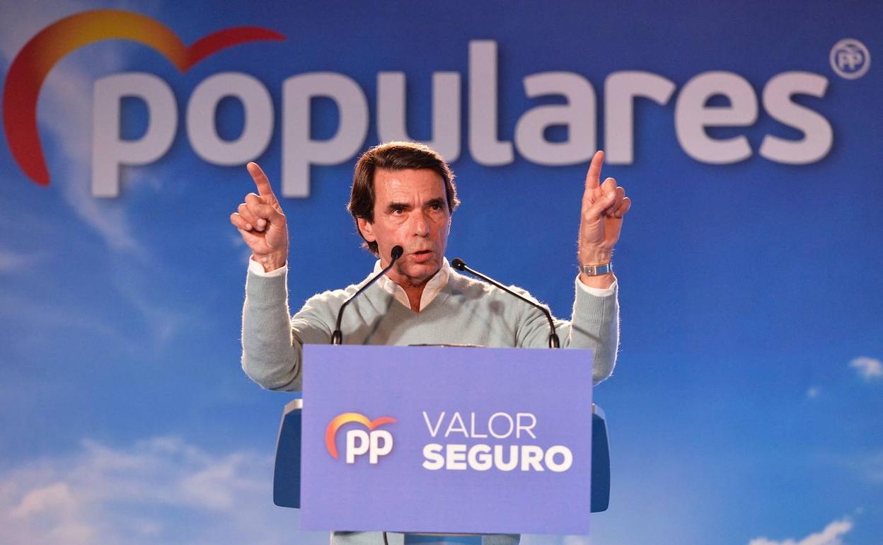 José María Aznar, en un acto del PP