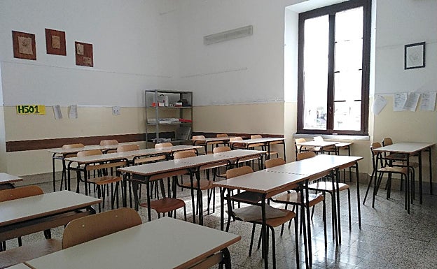 Un aula vacía. 