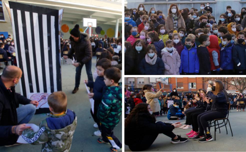 Acto del Día de la Paz en el patio del colegio La Salle.