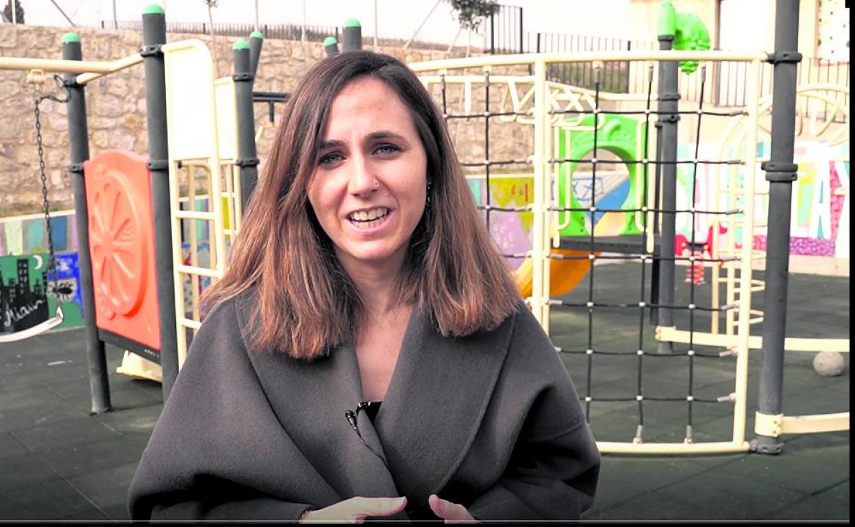 Ione Belarra, en el parque de San Pelayo. 