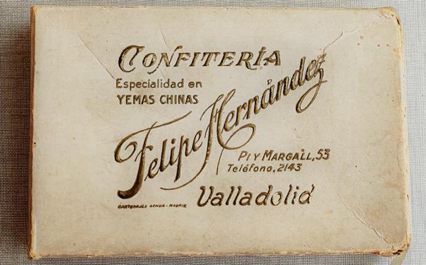 Caja de pastas del comercio en los años treinta.