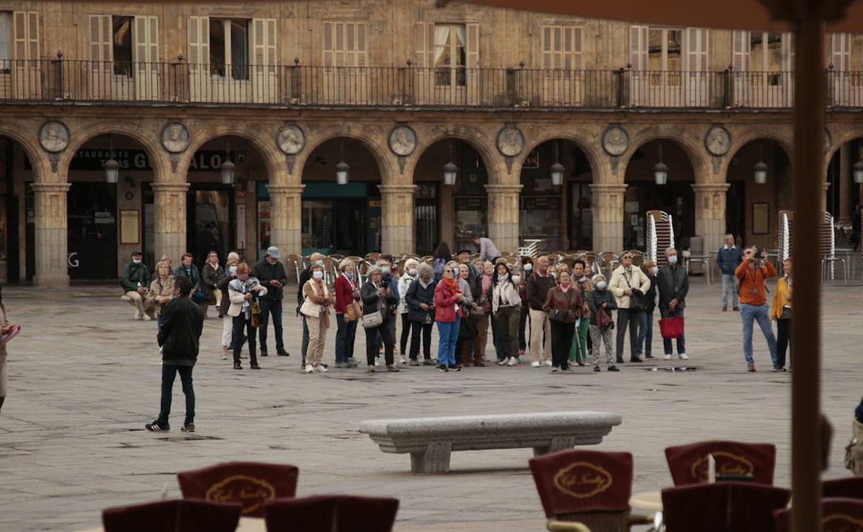 Turistas en la Plaza Mayor