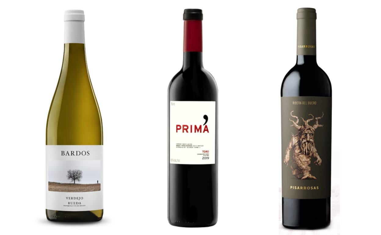 Bardos 2021 verdejo, PRIM´A 19 2019, Pisarrosas 2018.  