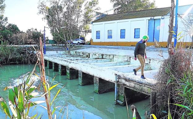 Toma de agua en el río Guadalquivir para riego a la altura de Isla Mayor (Sevilla), el epicentro de la producción arrocera.