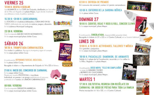 Programa del Carnaval de Guijuelo. 