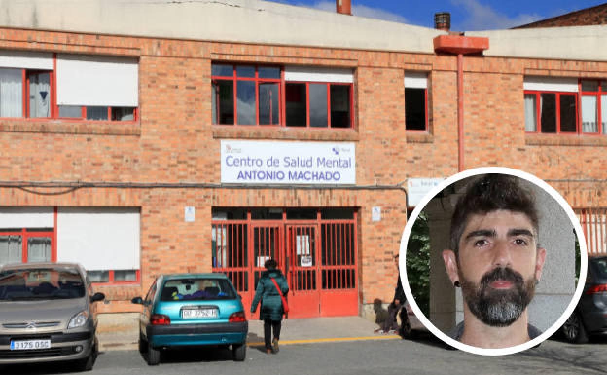 Centro de salud mental Antonio Machado del Complejo Asistencial de Segovia, en el círculo, el portavoz de Podemos, Guillermo San Juan. 