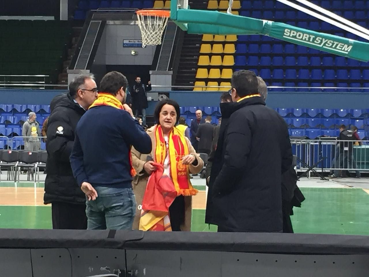 2018 En un partido de baloncesto femenino en Kiev entre las selecciones de España y Ucrania.