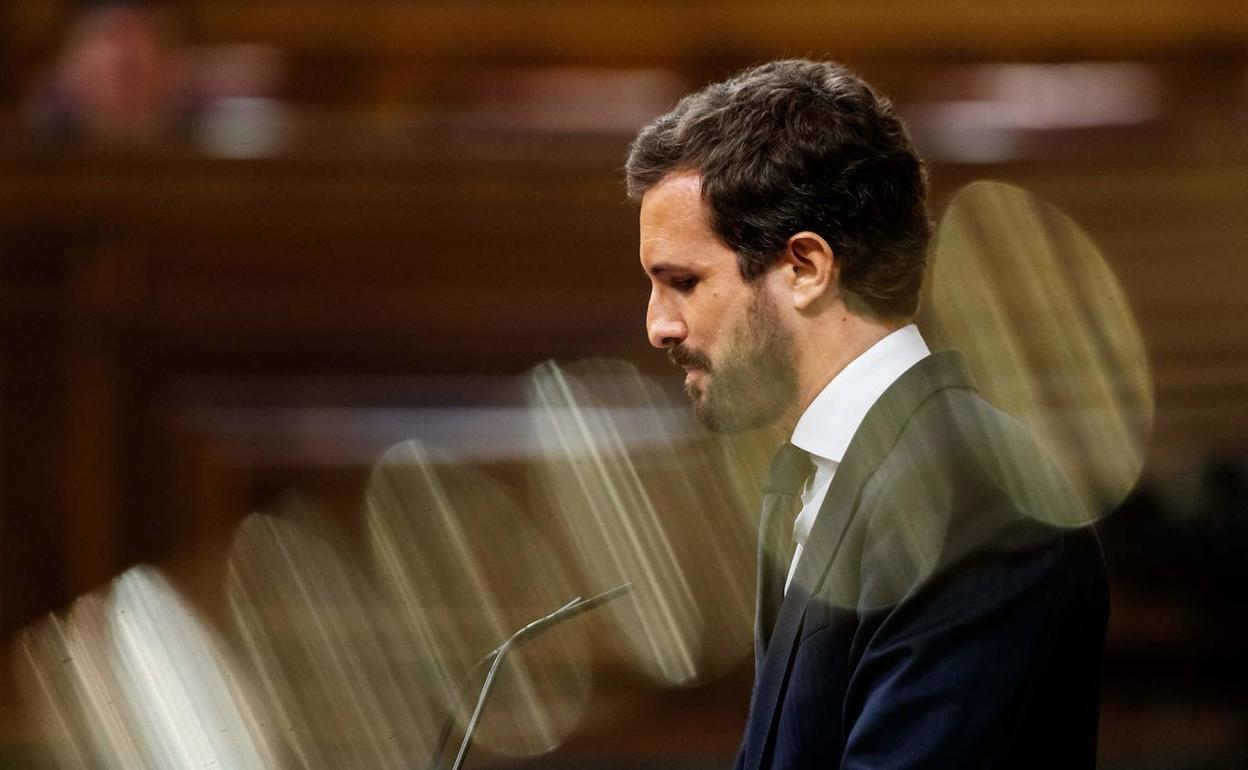 Pablo Casado, el jueves, en el Congreso de los Diputados.