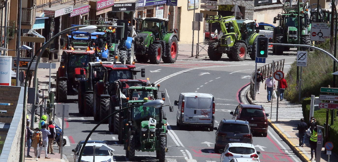Tractorada por las calles de Segovia la pasada primavera.