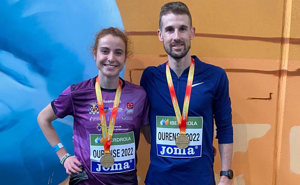 Álvaro de Arriba y Lorena Martín estrenan su oro Nacional siendo tercero y sexta en el World Indoor Tour de Madrid