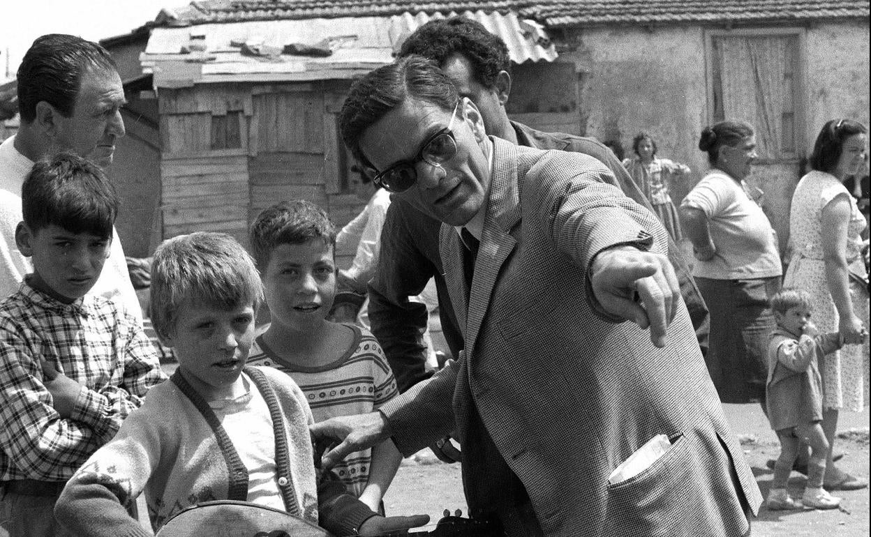 Pasolini, durante un rodaje. 