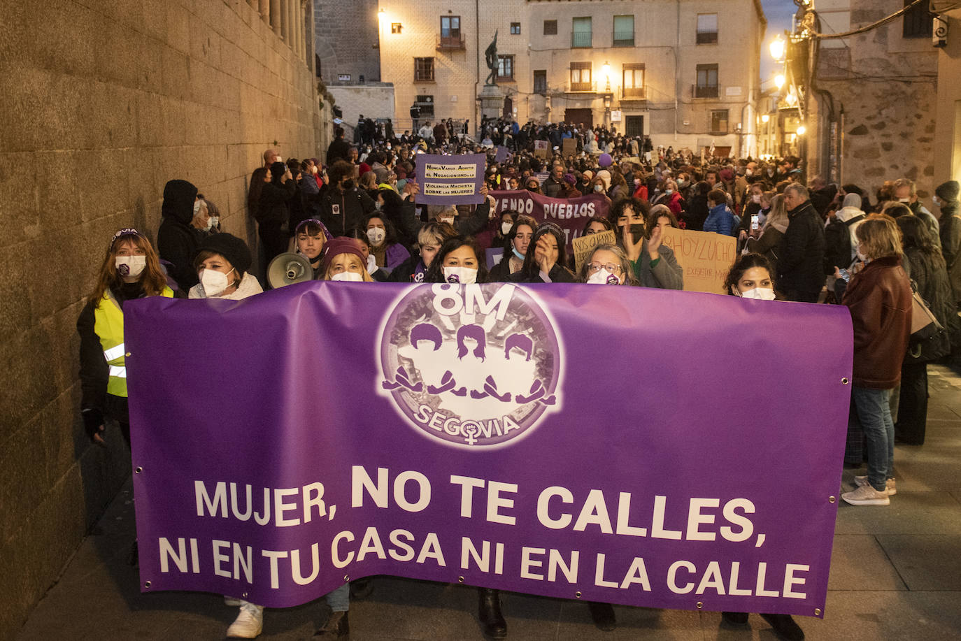 Manifestación del 8M por las calles de Segovia.
