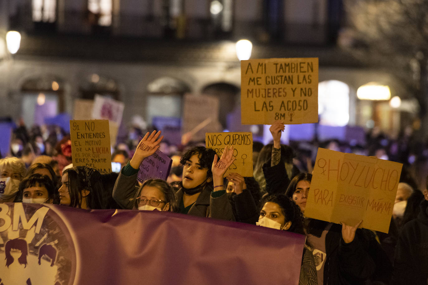Manifestación del 8M por las calles de Segovia.