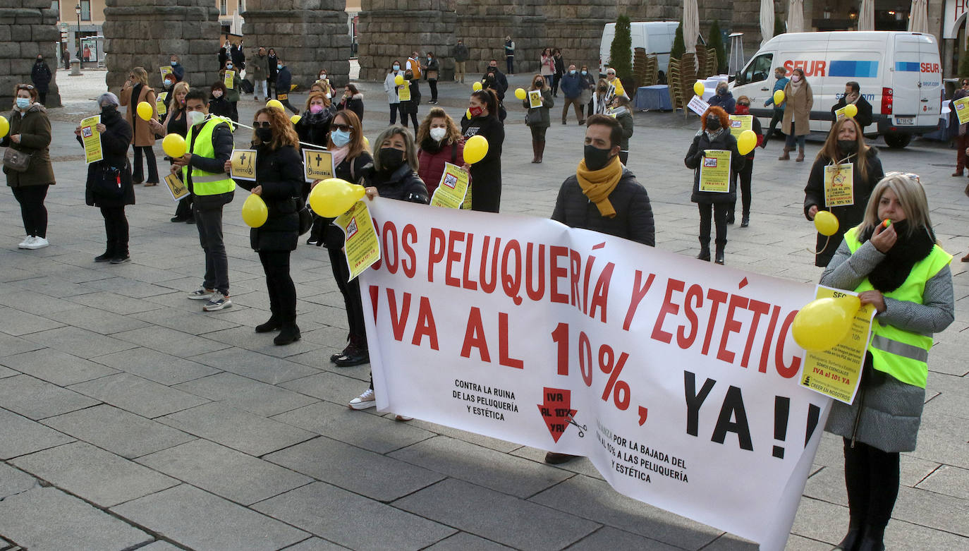 Protesta del sector de la peluquería y la estética el pasado noviembre.