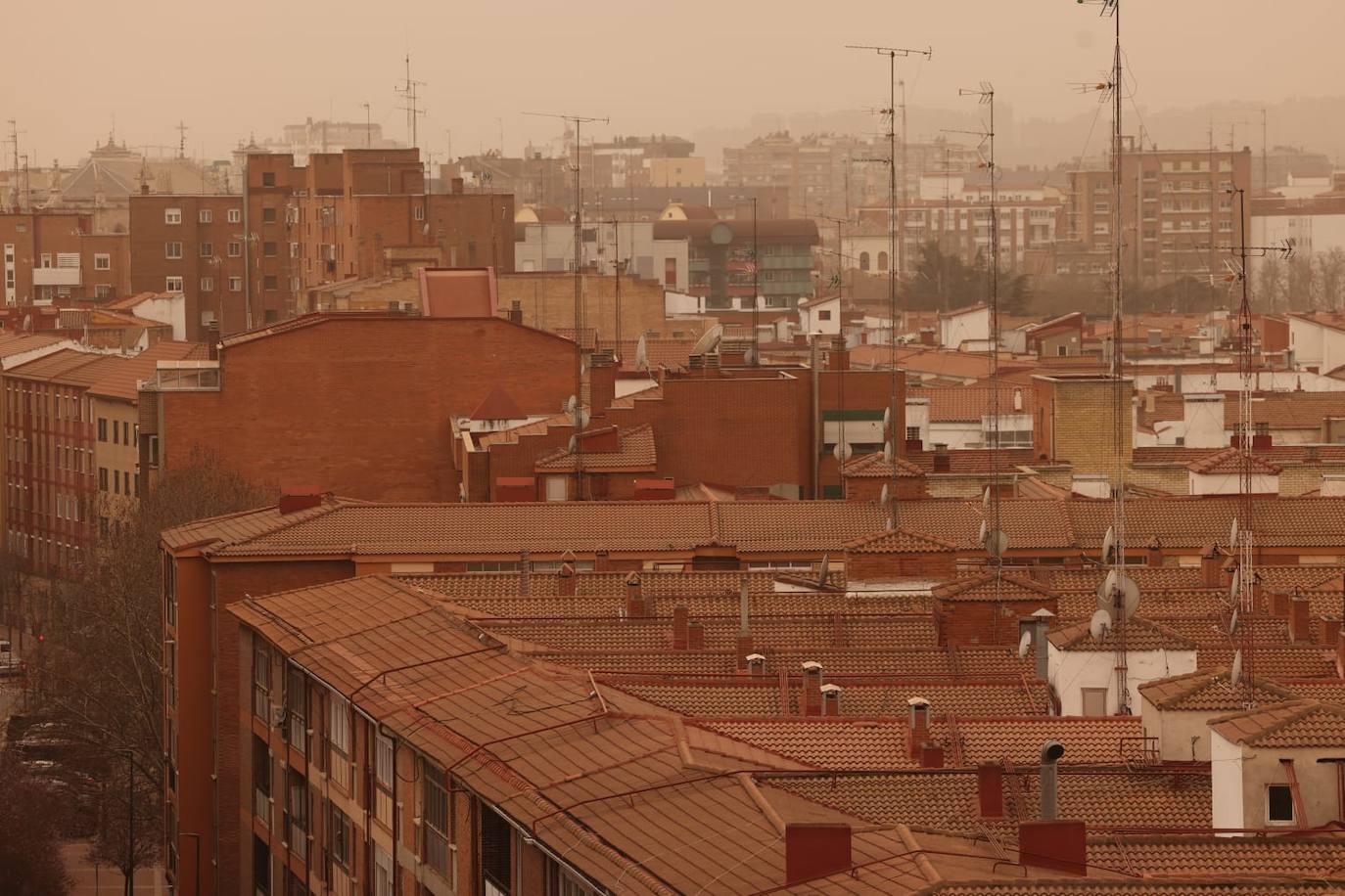 Fotos: La calima cubre Valladolid de un fino manto naranja (2/2)