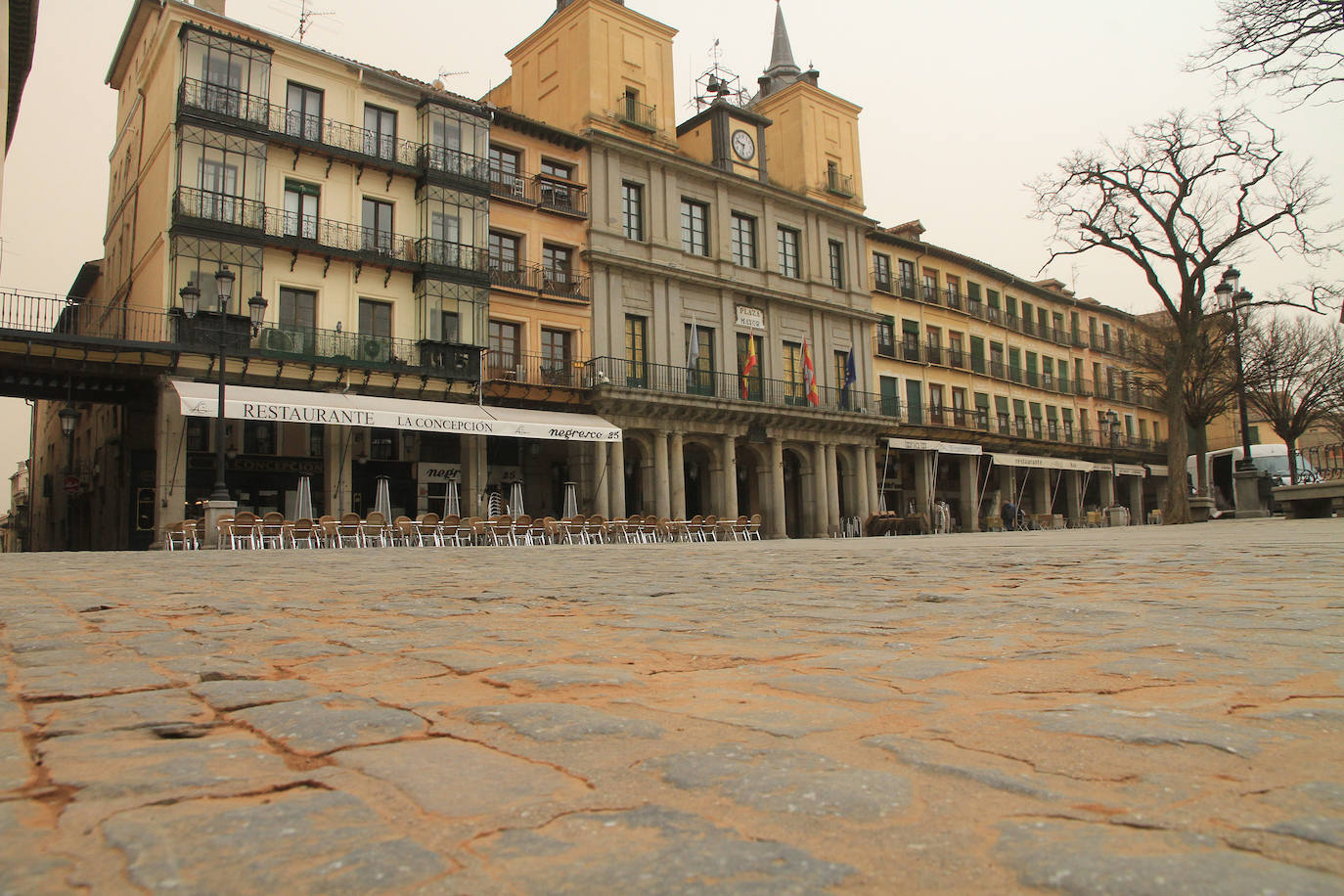 Las calles de Segovia, este martes. 