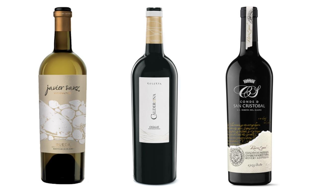 Javier Sanz Sauvignon Blanc 2021, Calderona Reserva 2014, Conde de San Cristóbal Reserva Especial 2018. 