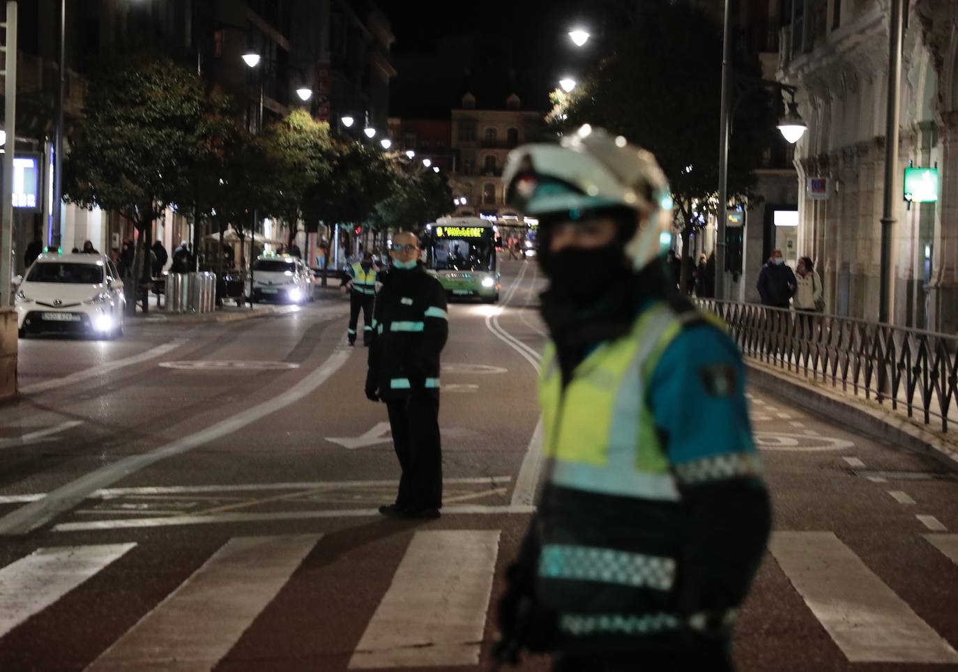 Diferentes momentos de la manifestación a su paso por las calles de Valladolid. 