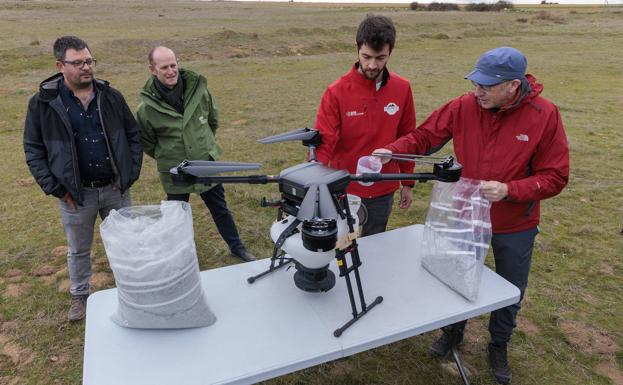 Prueba con el dron reforestador en Zamora..