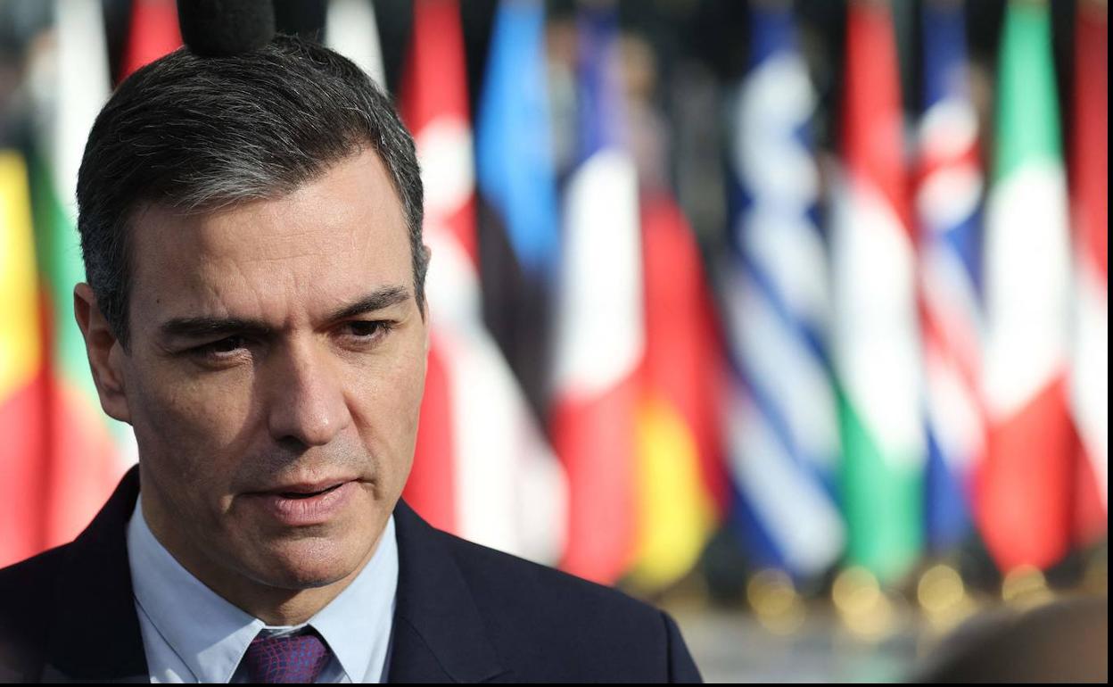 El presidente del Gobierno, Pedro Sánchez, en un acto de la OTAN en Bruselas. 