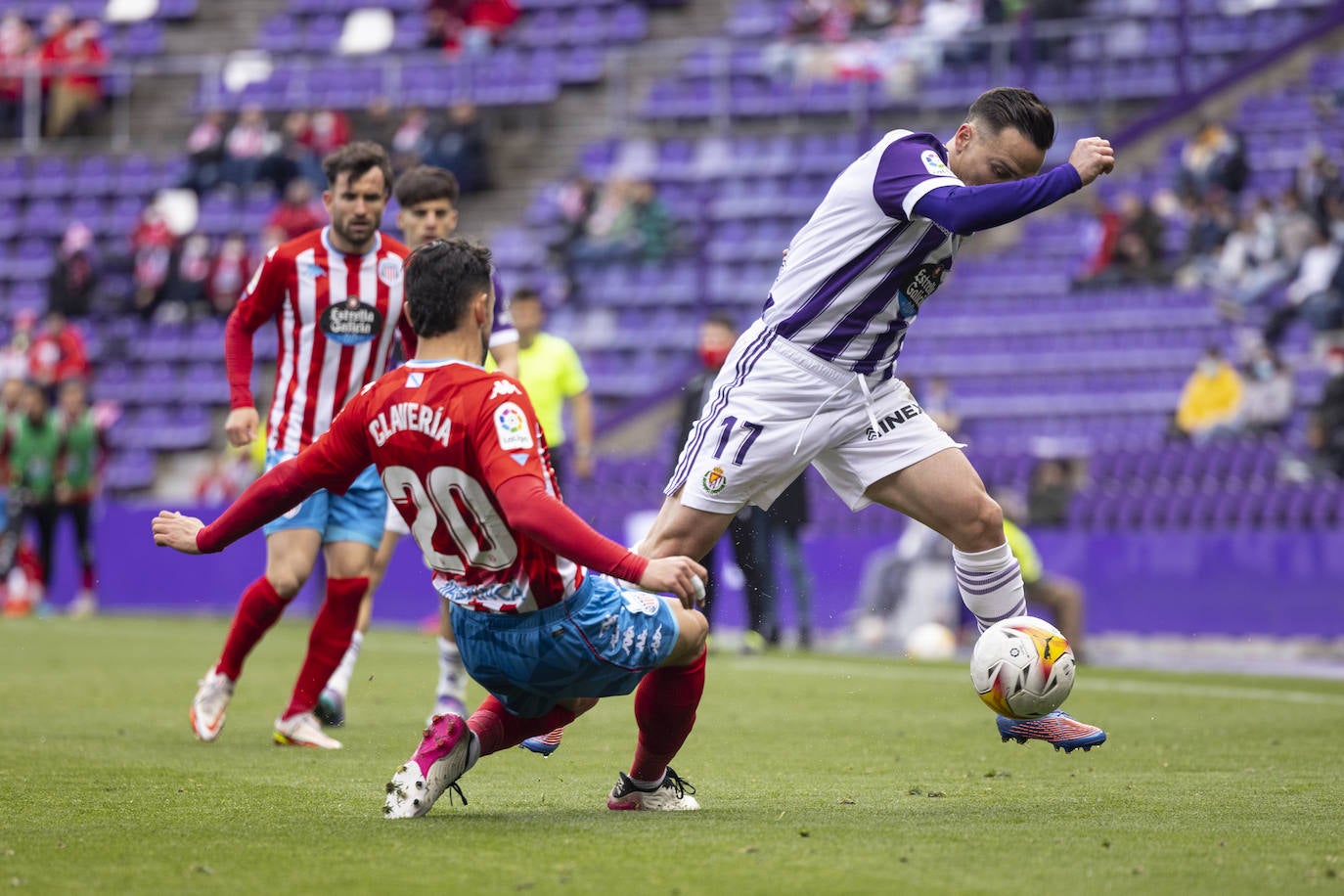 Partido entre el Real Valladolid y el Lugo, este sábado en Zorrilla. 