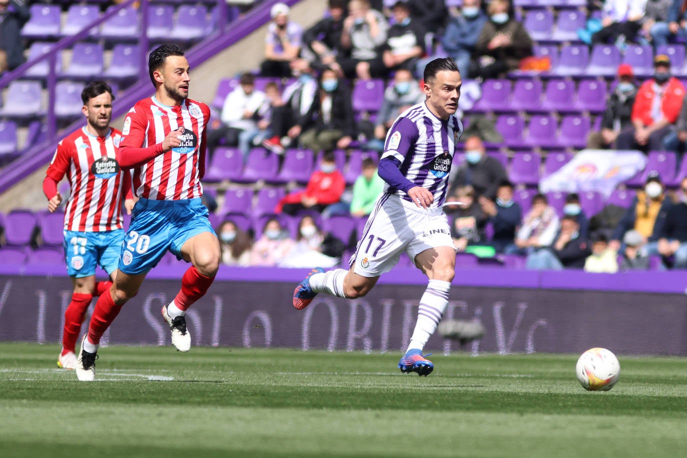 Partido entre el Real Valladolid y el Lugo, este sábado en Zorrilla. 
