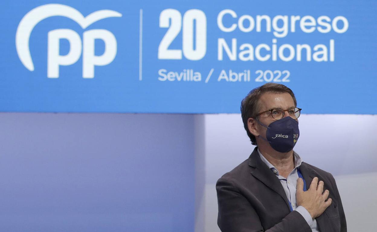 Feijóo, en una de sus intervenciones en el congreso del PP.