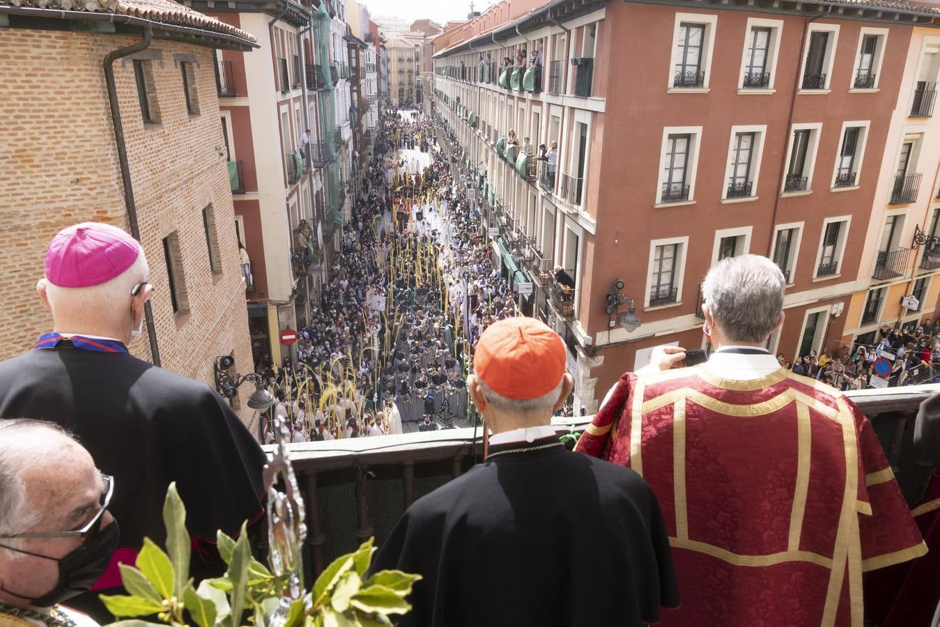 La procesión de La Borriquilla a su paso por las calles de Valladolid. 