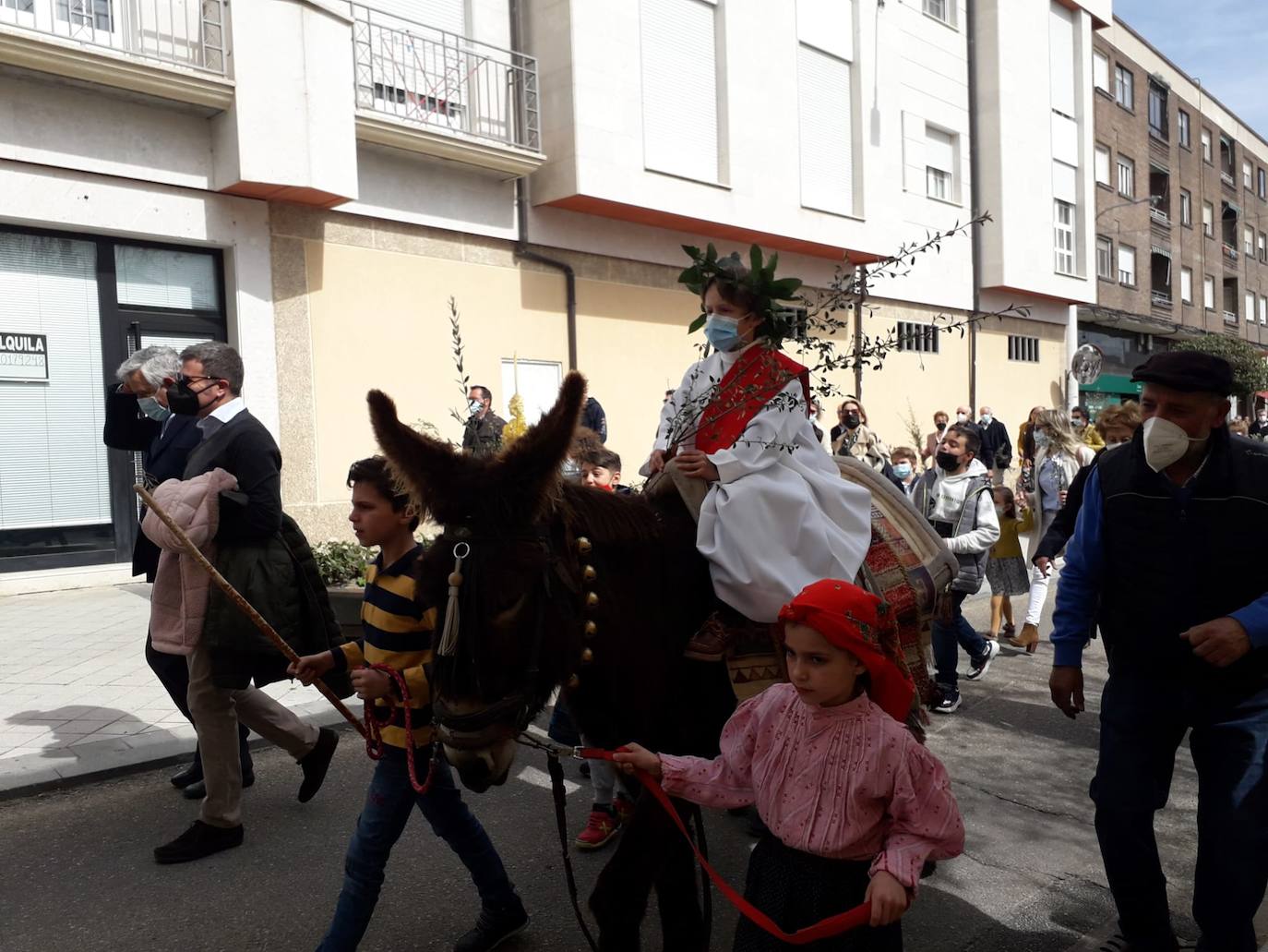 La proceción de La Borriquilla en Íscar. 